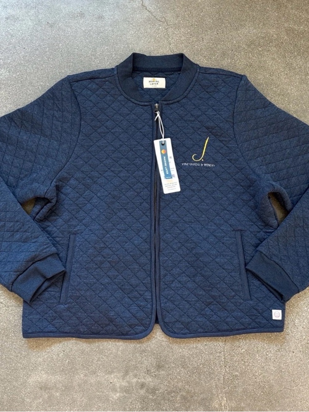 Marine Layer Navy Quilted Zip zip up jacket